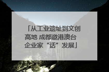 从工业遗址到文创高地 成都邀港澳台企业家“话”发展