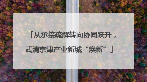 从承接疏解转向协同跃升，武清京津产业新城“焕新”