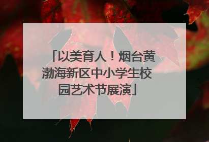 以美育人！烟台黄渤海新区中小学生校园艺术节展演