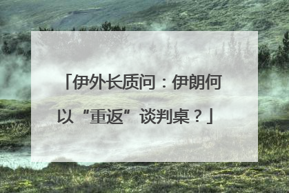 伊外长质问：伊朗何以“重返”谈判桌？
