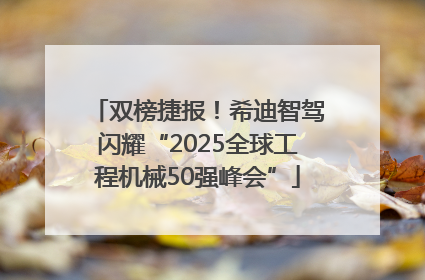 双榜捷报！希迪智驾闪耀“2025全球工程机械50强峰会”