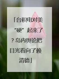 台积电对美“硬”起来了？岛内舆论把目光看向了赖清德