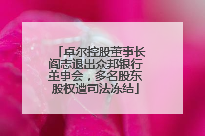 卓尔控股董事长阎志退出众邦银行董事会，多名股东股权遭司法冻结