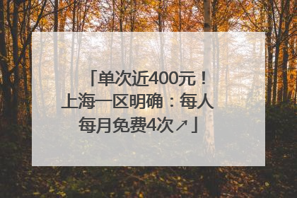 单次近400元！上海一区明确：每人每月免费4次↗