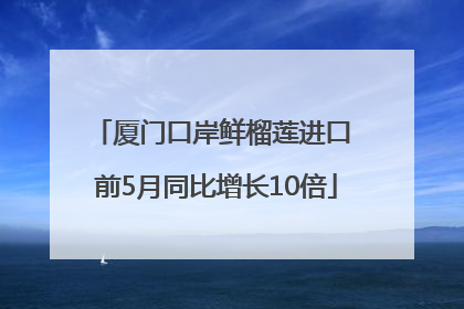 厦门口岸鲜榴莲进口 前5月同比增长10倍
