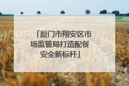 厦门市翔安区市场监管局打造配餐安全新标杆
