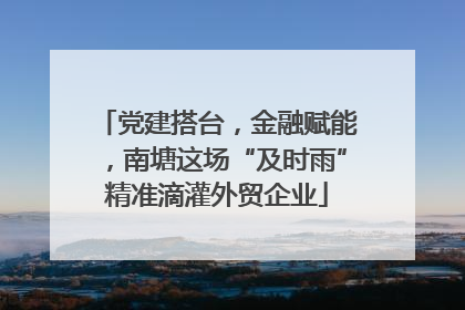 党建搭台，金融赋能，南塘这场“及时雨”精准滴灌外贸企业