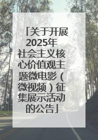 关于开展2025年社会主义核心价值观主题微电影（微视频）征集展示活动的公告