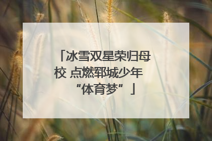 冰雪双星荣归母校 点燃郓城少年“体育梦”