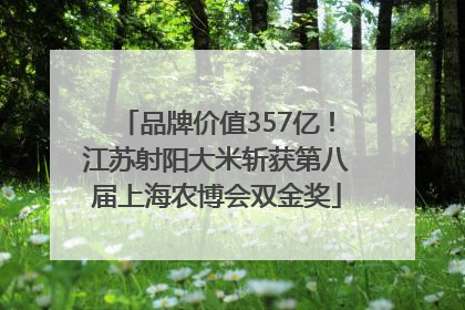 品牌价值357亿！江苏射阳大米斩获第八届上海农博会双金奖