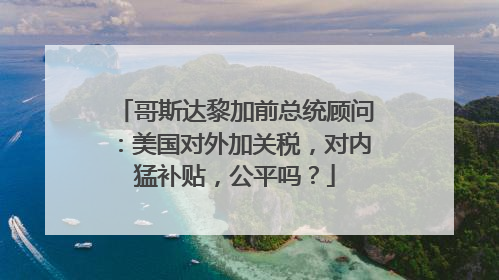 哥斯达黎加前总统顾问：美国对外加关税，对内猛补贴，公平吗？