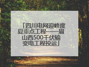 四川电网迎峰度夏重点工程——眉山西500千伏输变电工程投运