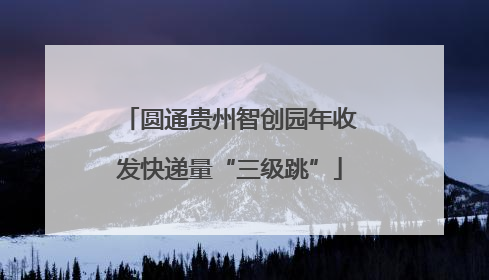 圆通贵州智创园年收发快递量“三级跳”