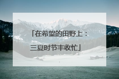 在希望的田野上：三夏时节丰收忙