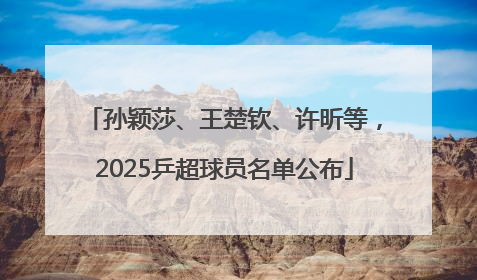 孙颖莎、王楚钦、许昕等，2025乒超球员名单公布
