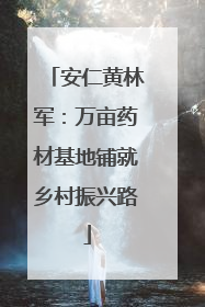 安仁黄林军：万亩药材基地铺就乡村振兴路