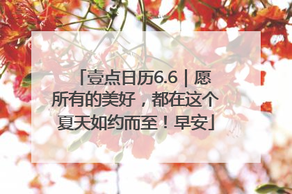 壹点日历6.6｜愿所有的美好，都在这个夏天如约而至！早安