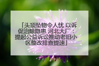 头顶坠物令人忧 以诉促治除隐患 河北大厂：提起公益诉讼推动老旧小区整改排查提速