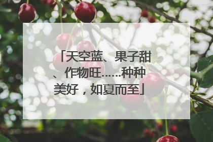 天空蓝、果子甜、作物旺……种种美好，如夏而至