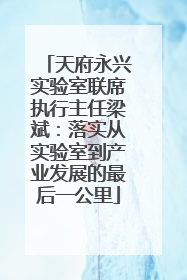 天府永兴实验室联席执行主任梁斌：落实从实验室到产业发展的最后一公里