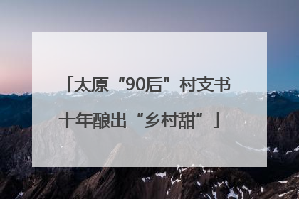 太原“90后”村支书十年酿出“乡村甜”