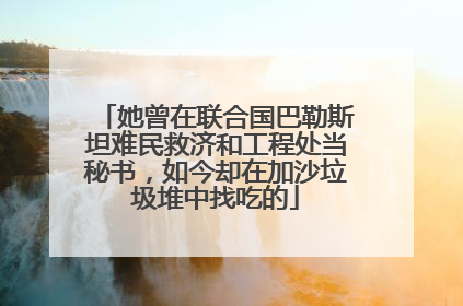 她曾在联合国巴勒斯坦难民救济和工程处当秘书，如今却在加沙垃圾堆中找吃的