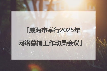 威海市举行2025年网络募捐工作动员会议