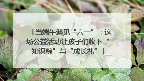 当端午遇见“六一”：这场公益活动让孩子们收下“知识粽”与“成长礼”