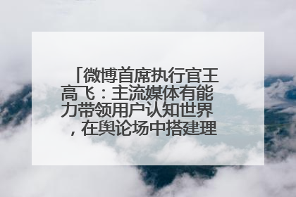 微博首席执行官王高飞：主流媒体有能力带领用户认知世界，在舆论场中搭建理性的讨论空间