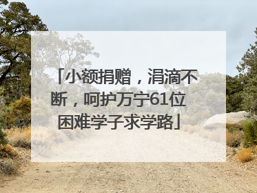 小额捐赠，涓滴不断，呵护万宁61位困难学子求学路