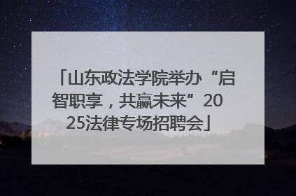 山东政法学院举办“启智职享，共赢未来”2025法律专场招聘会