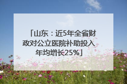 山东：近5年全省财政对公立医院补助投入年均增长25%