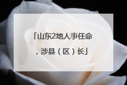 山东2地人事任命，涉县（区）长