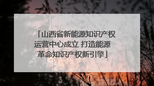 山西省新能源知识产权运营中心成立 打造能源革命知识产权新引擎