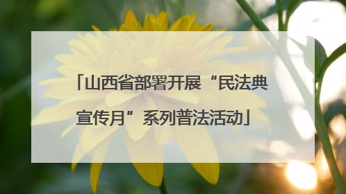 山西省部署开展“民法典宣传月”系列普法活动