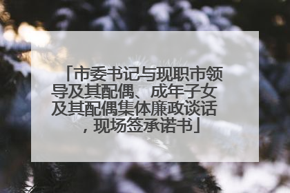 市委书记与现职市领导及其配偶、成年子女及其配偶集体廉政谈话，现场签承诺书