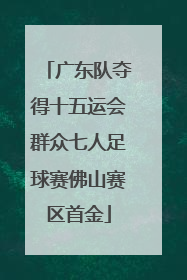广东队夺得十五运会群众七人足球赛佛山赛区首金