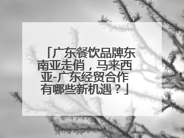 广东餐饮品牌东南亚走俏，马来西亚-广东经贸合作有哪些新机遇？