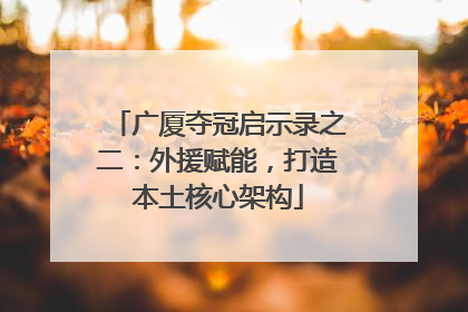 广厦夺冠启示录之二：外援赋能，打造本土核心架构