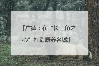 广德：在“长三角之心”打造康养名城