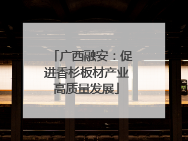 广西融安：促进香杉板材产业高质量发展