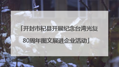 开封市杞县开展纪念台湾光复80周年图文展进企业活动