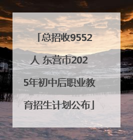 总招收9552人 东营市2025年初中后职业教育招生计划公布