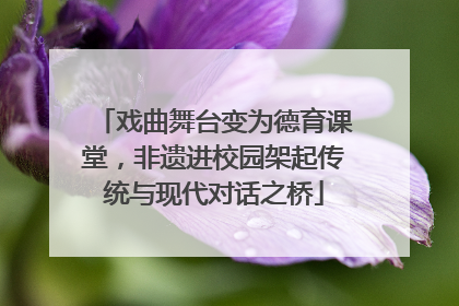 戏曲舞台变为德育课堂，非遗进校园架起传统与现代对话之桥