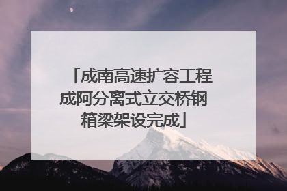 成南高速扩容工程成阿分离式立交桥钢箱梁架设完成