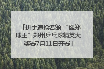 拼手速抢名额 “健郑球王”郑州乒乓球精英大奖赛7月11日开赛