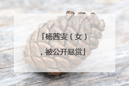 杨茜雯（女），被公开悬赏