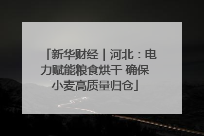 新华财经｜河北：电力赋能粮食烘干 确保小麦高质量归仓