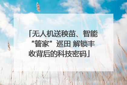 无人机送秧苗、智能“管家”巡田 解锁丰收背后的科技密码