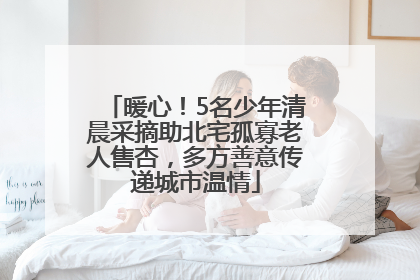 暖心！5名少年清晨采摘助北宅孤寡老人售杏，多方善意传递城市温情